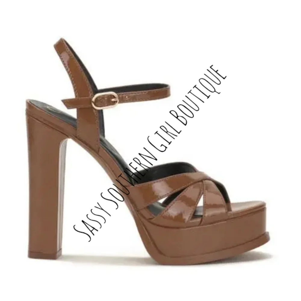 🆕⭐ Jessica Simpson Caramel Brown Platform Sandals
